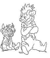 coloriage freres des ours kenai plein de boue